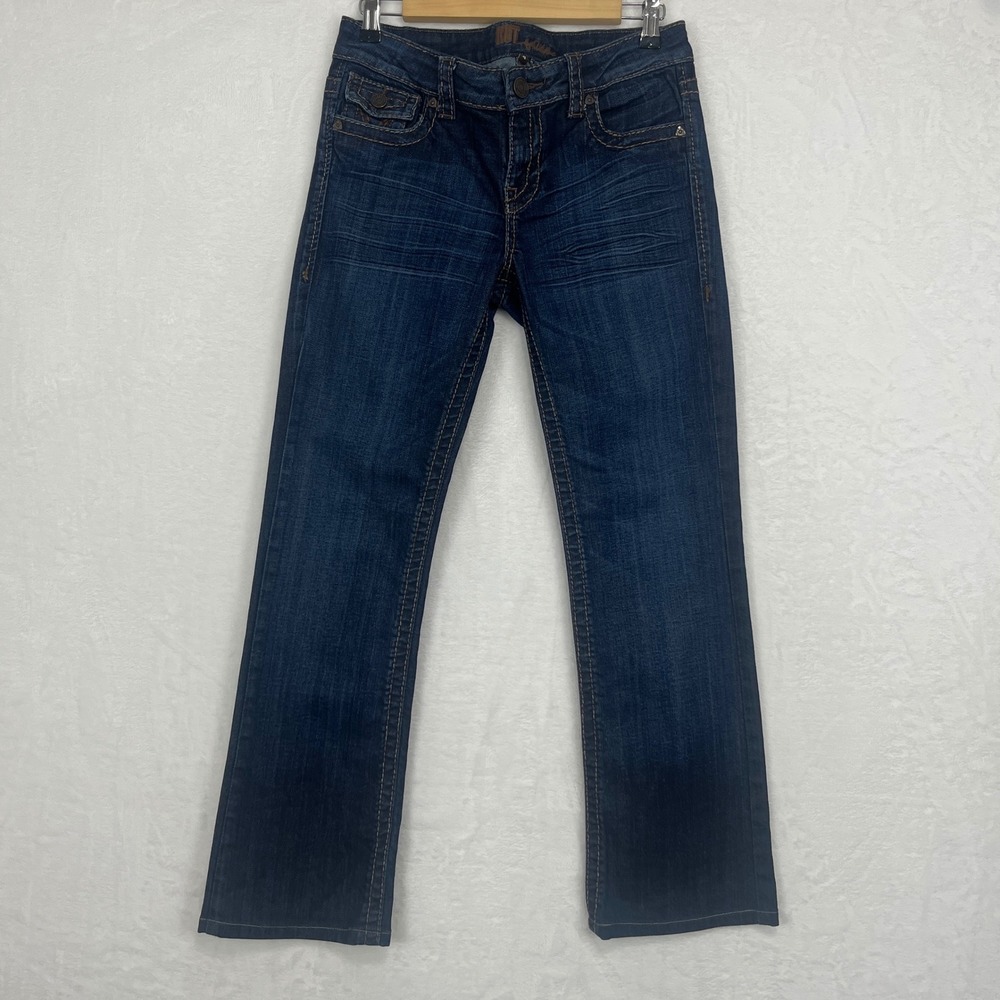 Kut from the Kloth Bootcut Jeans Womens 4 Blue Thick Stitch Low Rise Stretch y2k
